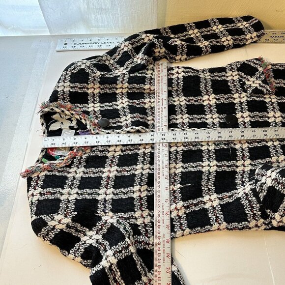 Vtg Womes Jacket Blazer Art to Wear Plaid Medium Platinum Petites Dorothy Schoel - Picture 10 of 13